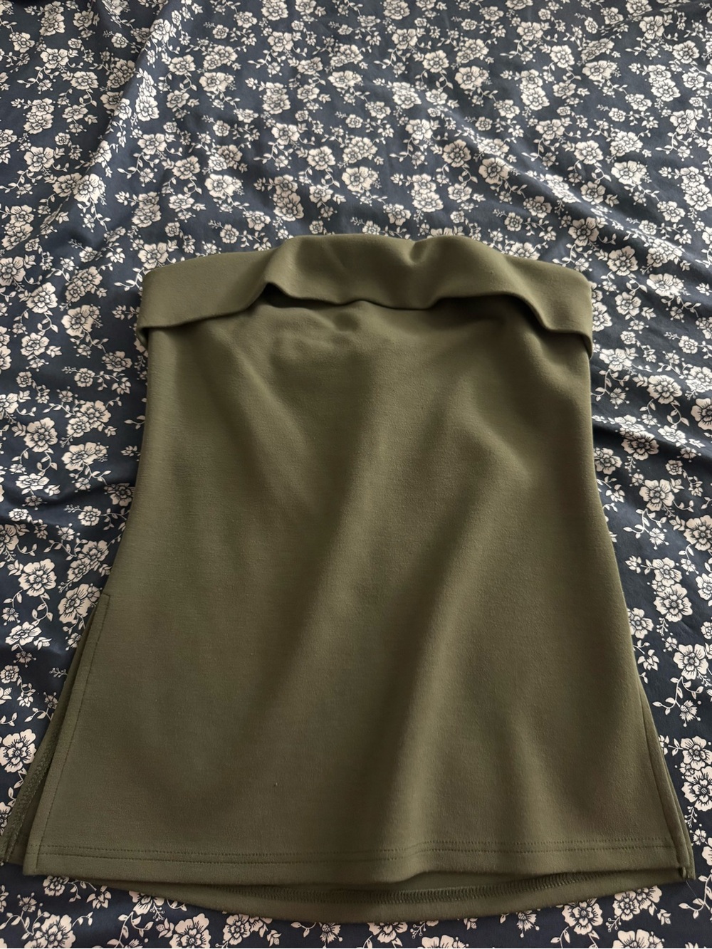 Strapless Olive Green Tube Dress
